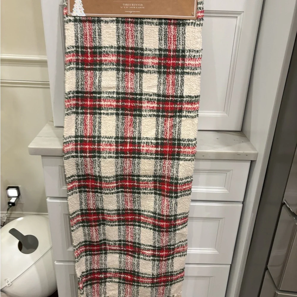 Plaid Red and Green HomeTable Runner NWT
